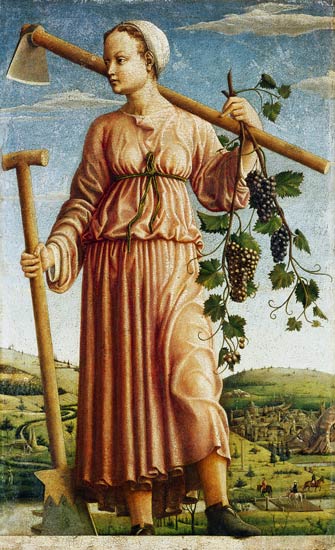 The Muse Polyhymnia as an inventor of the agriculture. od Meister (Ferraresischer)