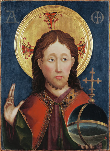 Christ as Salvator Mundi. od Meister (Mittelrheinischer)