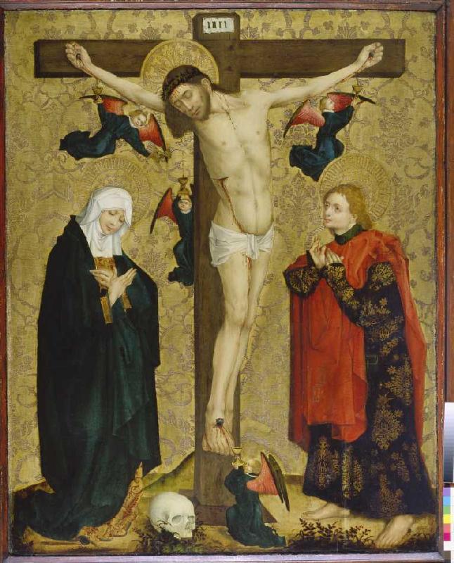 Christ at the cross with Maria and Johannes od Meister (Rheinischer)
