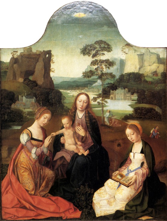 Virgin and Child with Saint Catherine and Saint Barbara od Meister vom Heiligen Blut