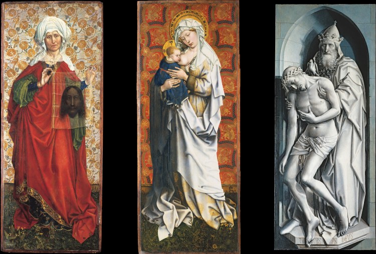 The Flémalle Panels: St. Veronica with the Veil, Madonna Breastfeeding, The Trinity od Meister von Flemalle
