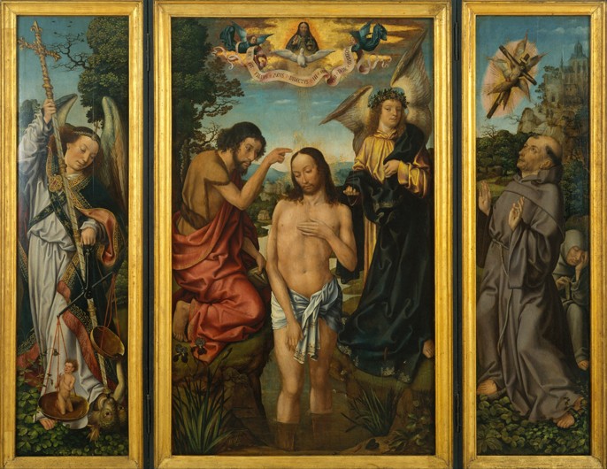 Triptych of the Baptism of Christ od Meister von Frankfurt
