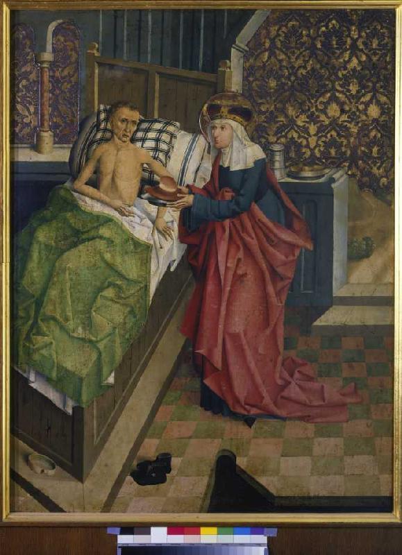 Nikolaus Puchner cares for blissful Agnes for altar the unite sick persons od Meister von Kreuzberg  Krízová