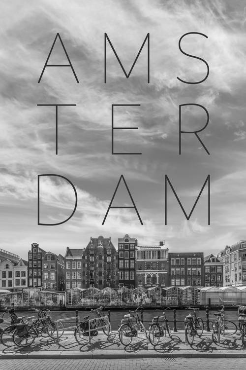 AMSTERDAM Singel s květinovým trhem | Text a panorama od Melanie Viola