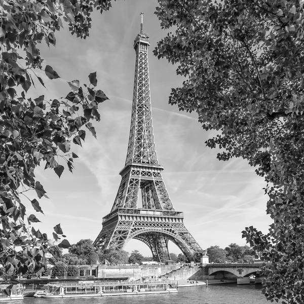 PAŘÍŽ Eiffelova věž a Seina | Monochromatické fotografie od Melanie Viola
