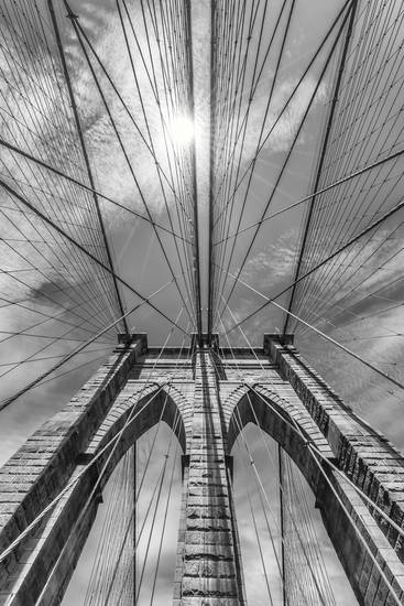 NEW YORK CITY Brooklynský most podrobně | Černobílý