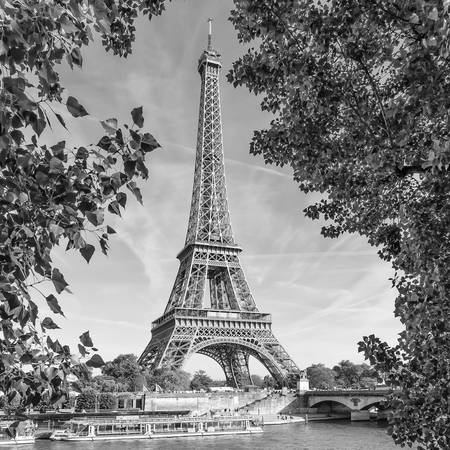 PAŘÍŽ Eiffelova věž a Seina | Monochromatické fotografie