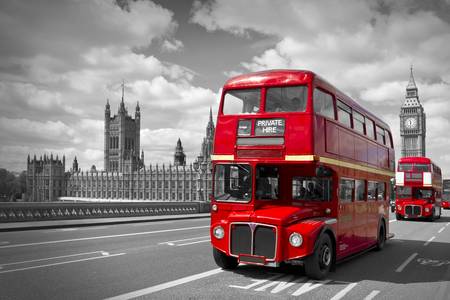 Červené autobusy v Londýně 