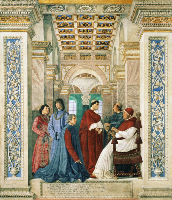 Pope Sixtus IV (1414-84) (Francesco della Rovere) Installs Bartolommeo Platina as Director of the Va od Melozzo da Forli