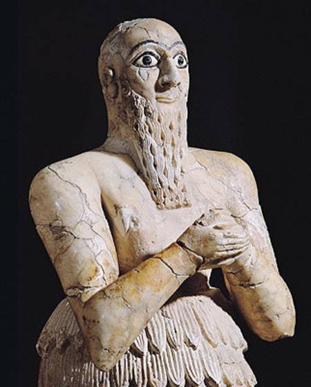 Detail of a statue of Itur-Shamagen, King of Mari, at prayer, from Mari, Middle Euphrates od Mesopotamian