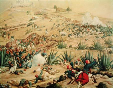 The Battle of Puebla od Mexican School