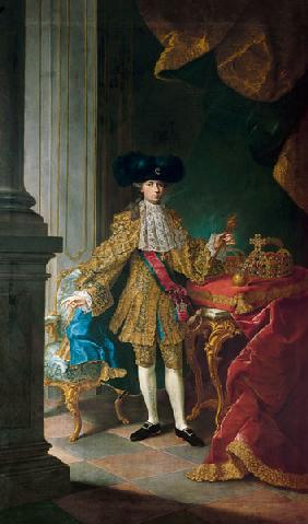 Emperor Joseph II. of Austria with the coronation insignia