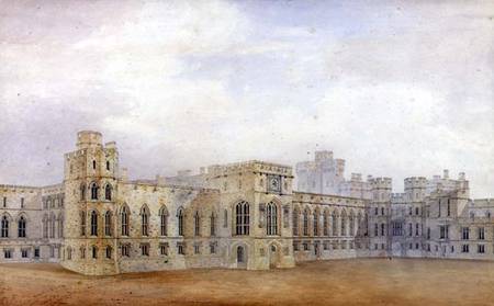 Windsor Castle and the North East View of the Upper Ward (pen & ink and w/c on paper) od Michael Gandy