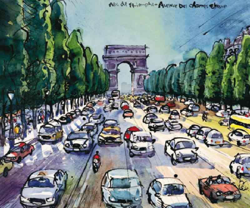 Arc de Triomphe + Avenue des Cha od Michael Leu