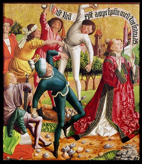 The Stoning of St. Stephen, from the Altarpiece of St. Stephen, c.1470 od Michael Pacher