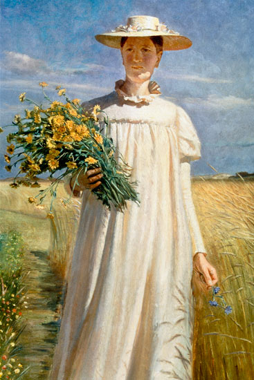 Anna Ancher returning from Flower Picking od Michael Peter Ancher