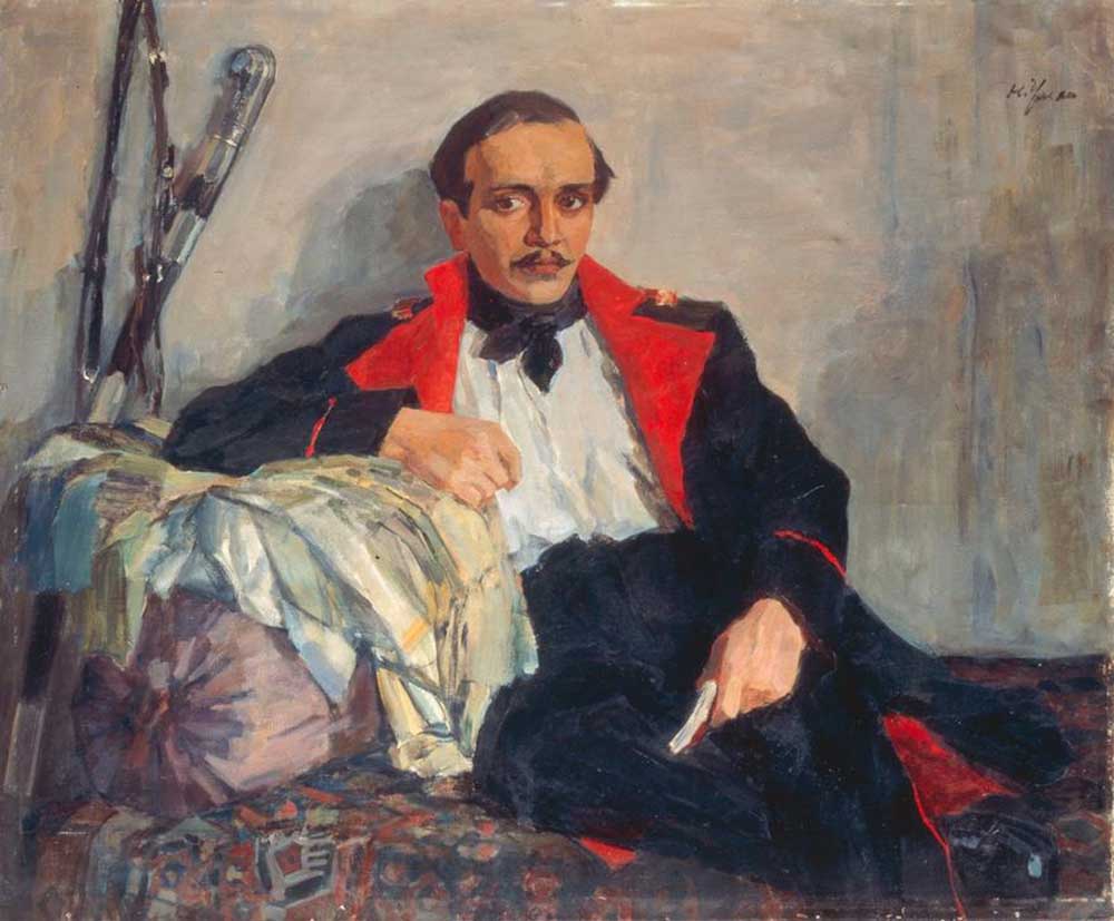 Portrait of the poet Mikhail J. Lermontow od Michail Jurijewitsch Lermontow