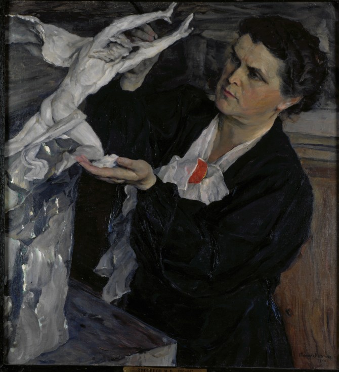 Portrait of the sculptor Vera Mukhina (1889-1953) od Michail Wassiljew. Nesterow