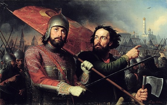 The National Uprising of Kuzma Minin (d.1616) and Count Dmitry Pozharsky (1578-1642) 1850 od Michail Ivanovich Skotti