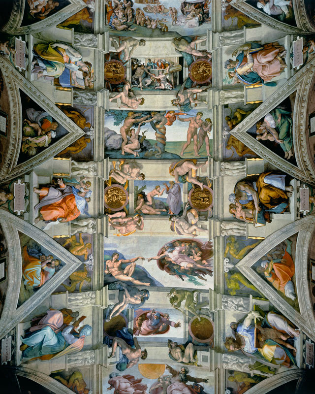 Sistine Chapel ceiling and lunettes od Michelangelo (Buonarroti)
