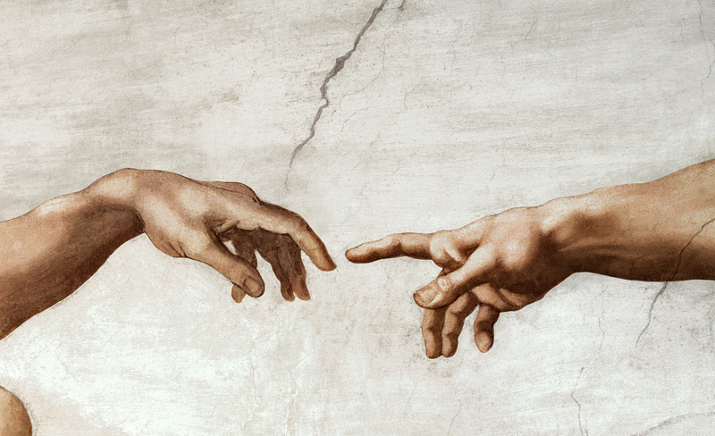 The Creation of Adam, Creation of Man (detail) od Michelangelo (Buonarroti)
