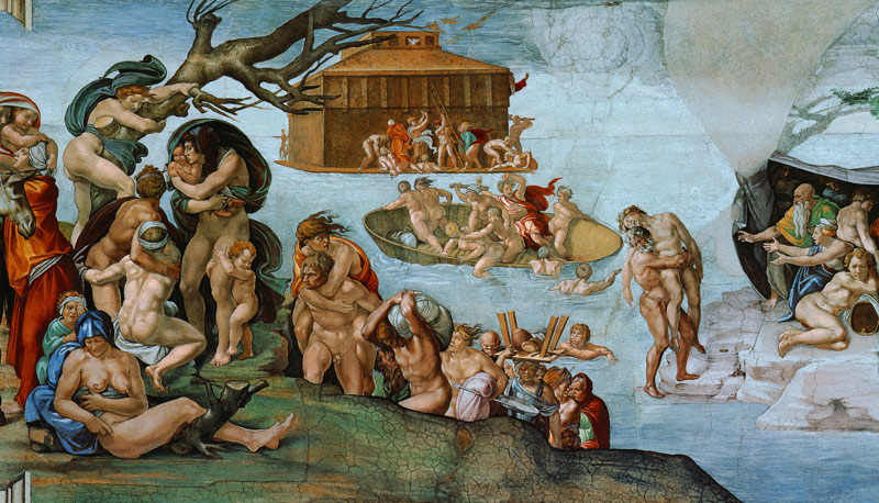 (the Flood part a Sistine chapel) od Michelangelo (Buonarroti)