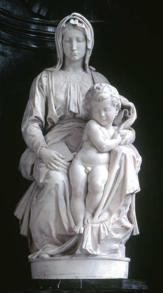 Madonna and Child, commissioned in 1505 by Jan van Moescroen given to the church in 1514 or 1517 od Michelangelo (Buonarroti)