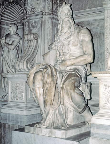 Moses, sculpture from the tomb of Pope Julius II (1453-1513) 1513-16 (marble)  od Michelangelo (Buonarroti)