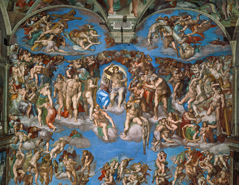Sistine Chapel: The Last Judgement, 1538-41 (pre-restoration) od Michelangelo (Buonarroti)