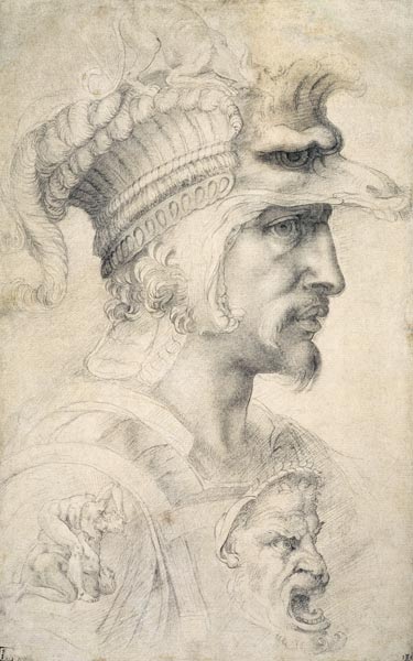 Study of Warrior's Head od Michelangelo (Buonarroti)