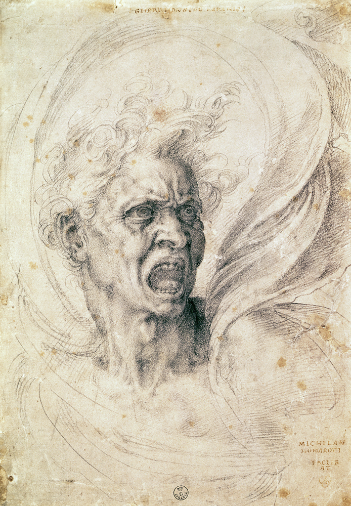 Study of a man shouting od Michelangelo (Buonarroti)