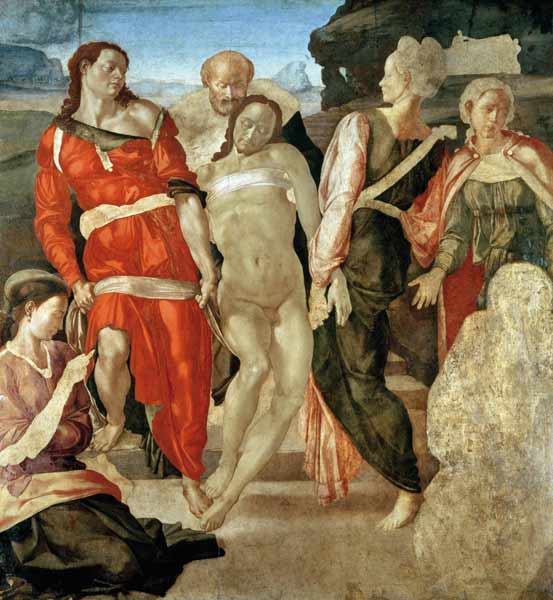 The Entombment (unfinished) (panel) od Michelangelo (Buonarroti)