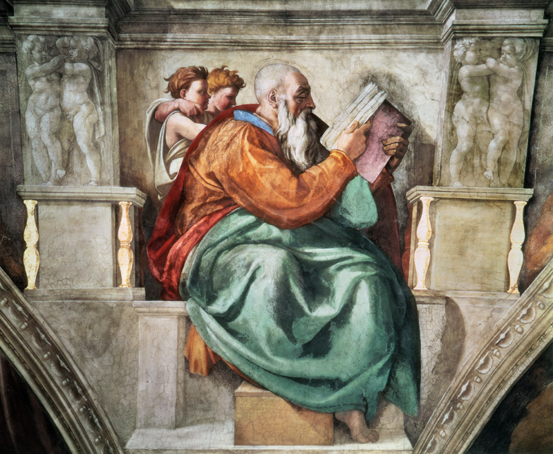 (Zacharias part a Sistine chapel) od Michelangelo (Buonarroti)