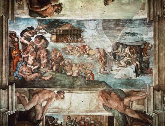 Sistine Chapel Ceiling: The Flood od Michelangelo (Buonarroti)