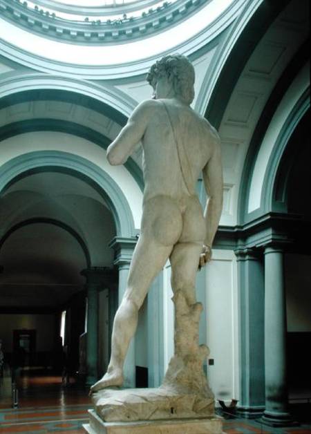 David, view from behind od Michelangelo (Buonarroti)