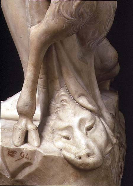 The Drunkenness of Bacchus, detail of a panther's head, sculpture by Michelangelo Buonarroti (1475-1 od Michelangelo (Buonarroti)