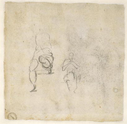 Figure Studies, c.1511 (black chalk on paper) od Michelangelo (Buonarroti)