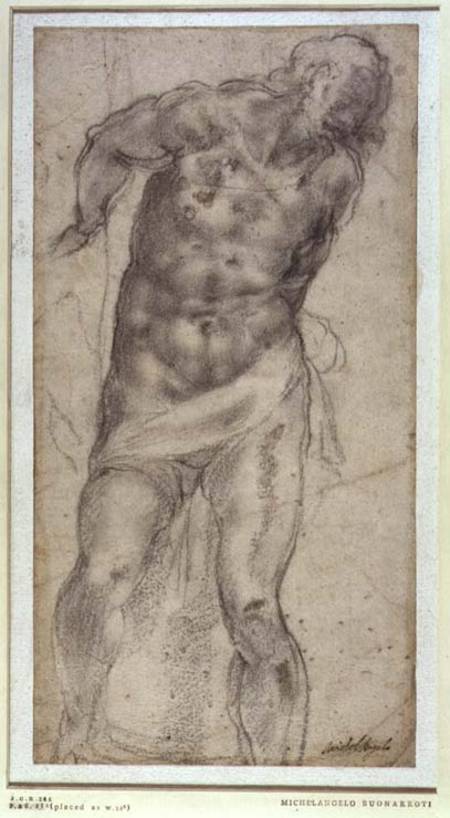 Figure Study (W.15a Pouncey catalogue 276) od Michelangelo (Buonarroti)