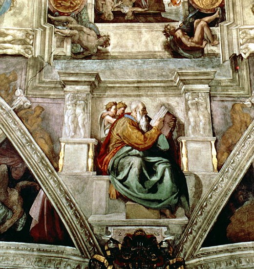 Sistine Chapel Ceiling, 1508-12 (detail of 177197) od Michelangelo (Buonarroti)