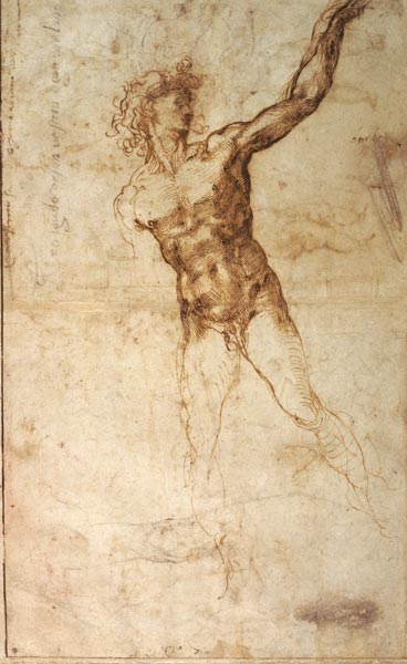 Sketch of a Nude Man (W. 4 recto) od Michelangelo (Buonarroti)