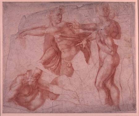 Studies of Male Nudes (red chalk) od Michelangelo (Buonarroti)