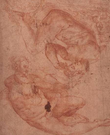 Studies of Nudes Inv.1946/7/13/371 Recto (W.99) od Michelangelo (Buonarroti)
