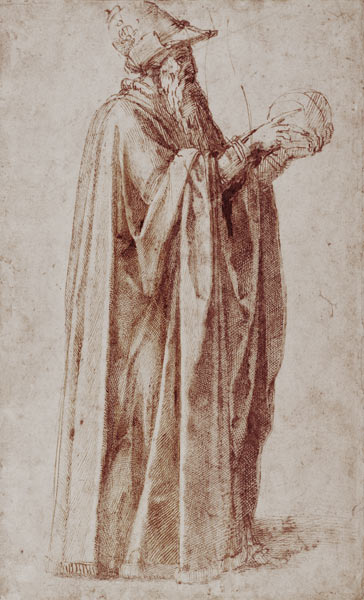 Study of a Man  Inv.9/15/498 (W.1) od Michelangelo (Buonarroti)