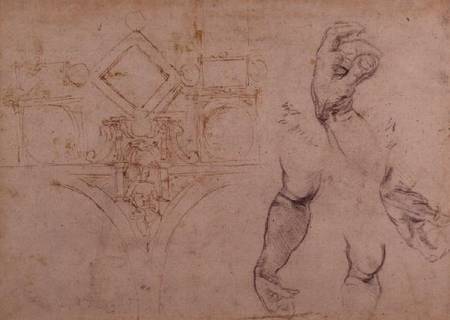 Study of Arms and Hands, black chalk od Michelangelo (Buonarroti)