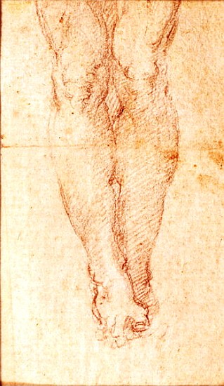 Study for a Crucifixion (black chalk on paper) od Michelangelo (Buonarroti)