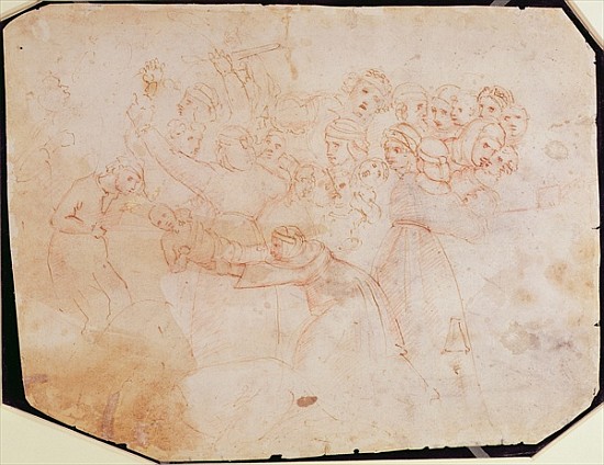 Study for the Massacre of the Innocents (for verso see 191770) od Michelangelo (Buonarroti)