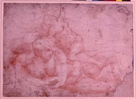Study of a Male and Female Nude (red chalk) od Michelangelo (Buonarroti)