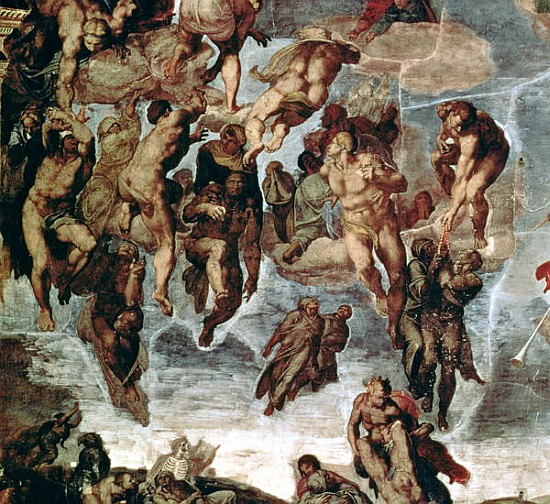 The Righteous Drawn up to Heaven, detail from ''The Last Judgement'', in the Sistine Chapel, c.1508- od Michelangelo (Buonarroti)