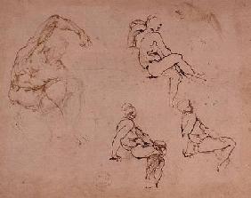 Inv.1859-6-25-568 Figure Studies for a Man (brown ink)