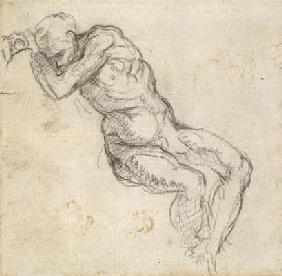 Study of a male nude, c.1511 (pen & black chalk on paper)